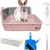 Small Animal kathson | Kathson Rabbit Litter Box Toilet, Bunny Potty Trainer Corner Litter Pan Small Animal Disposable Liner Bedding Supplies For Guinea Pigs, Chinchilla, Ferret, Gerbil (Pink)