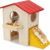 Small Animal Hypeety | Hypeety Wooden House Villa Cage Exercise Toy Hamster Houses And Hideouts Hamster Maze For Hamster Gerbil Dwarf Small Pet Cage (Villa House)