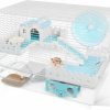 Small Animal BUCATSTATE | Bucatstate Hamster Cage With Accessories, Includes Free Exercise Wheel, Water Bottle, Food Bowl & Hamster Hideout House For Dwarf Syrian Hamster, Degus (24.4L*13.7W*16.9H-Inches-Upgrade Version)