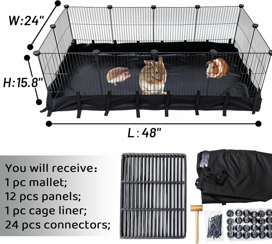 Small Animal FAITUCOS | Faitucos Guinea Pig Cages 8 Sq Ft Expandable Small Animal Cage & Waterproof Liner Accessories Set For Rat Rabbit Guinea Pig Ferret Bunny Chinchilla Hedgehog Lizard Indoor Outdoor, Pet Playpen Habitat