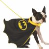 Small Animal Rubie's | Rubie'S Dc Comics Batman Cape For Pets With Light-Up Collar And Leash, Large