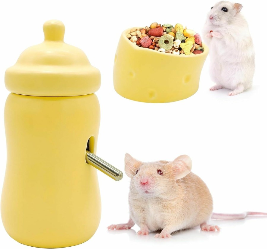 Small Animal LYML.E1 | Lyml.E1 Hamster Hideout,Ceramics Hamster Cheese Shape Bed,Small Animal Houses & Habitats Cute,Suitable For All Seasons, Suitable For Dwarf Hamsters,Mice,And Other Small Animals. (Cheese)