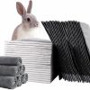 Small Animal PINVNBY | Pinvnby Rabbit Pee Pads,100 Pieces Disposable Cage Liners Black Carbon Super Absorbent Odor-Control,Bunny Potty Training Pad With Quick-Dry Surface For Cat Puppy Kitten Hamsters Chinchillas