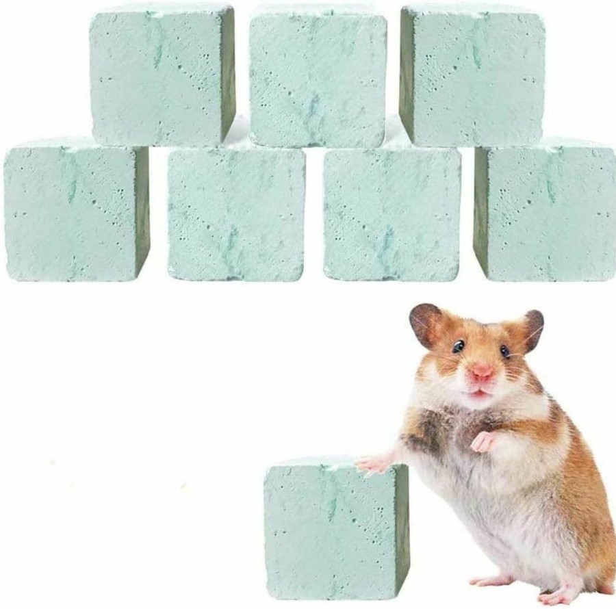 Small Animal Hamiledyi | Hamiledyi Rat Lava Block Chew Toy,Chinchilla Bites Calcium Cubes Stone For Grinding Teeth,Hamsters Supplies,Mineral Pumice Chewing Toys For Small Animal Gerbil Guinea Pig Mice Mouse 8Pcs Blue