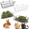 Small Animal Pelopy | Pelopy 4 Pcs Metal Rabbit Hay Feeder, Black And White, 9.1 X 3.9 X 3.7 Inch