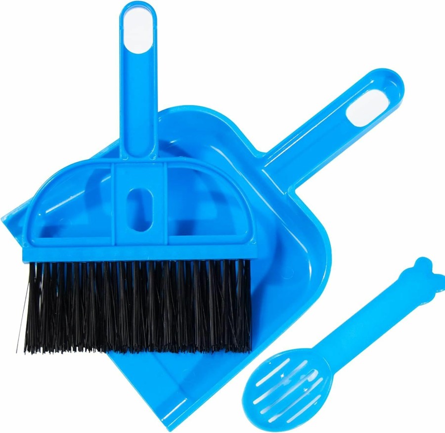 Small Animal JULAR | 3 Pack Mini Hand Broom And Dustpan Sand Scooper Set Cage Cleaner, Cleaning Tool Set For Animal Waste For Guinea Pigs, Cats, Hedgehogs, Hamsters, Chinchillas, Rabbits, Reptiles And Other Small Animals