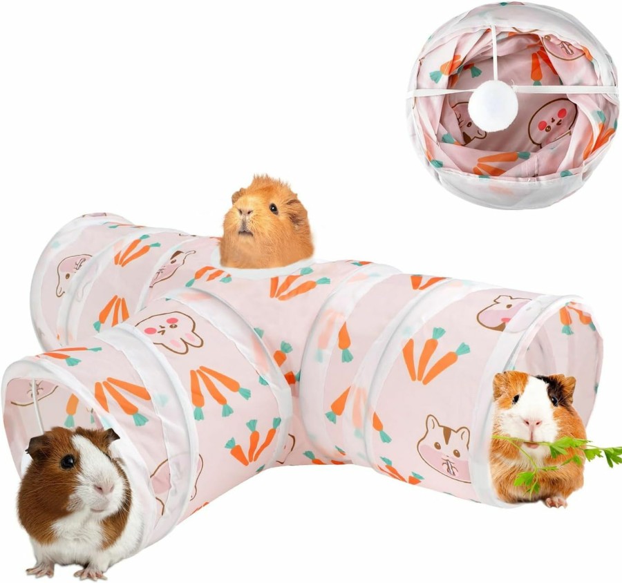 Small Animal YUEPET | Yuepet 5.9\" Guinea Pig Tunnels & Tubes Collapsible Pet 3 Way Play Tunnel Toys Small Animal Hideout Hideaway For Guinea Pig Chinchilla Ferret Hamster Rat