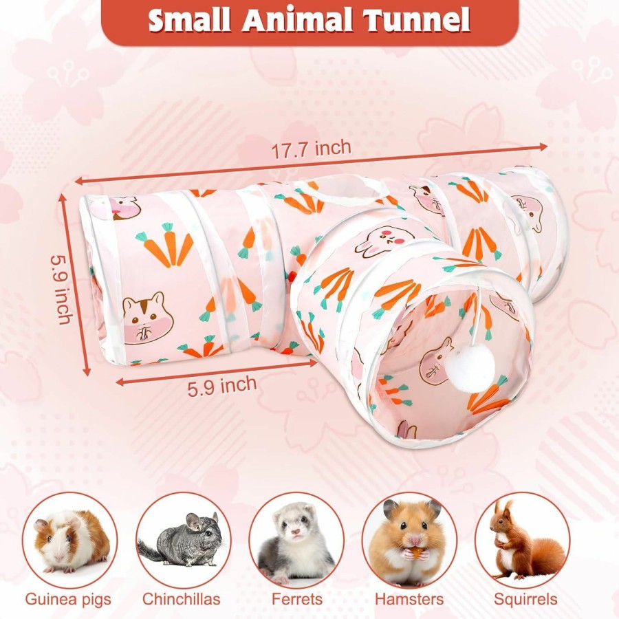 Small Animal YUEPET | Yuepet 5.9\" Guinea Pig Tunnels & Tubes Collapsible Pet 3 Way Play Tunnel Toys Small Animal Hideout Hideaway For Guinea Pig Chinchilla Ferret Hamster Rat