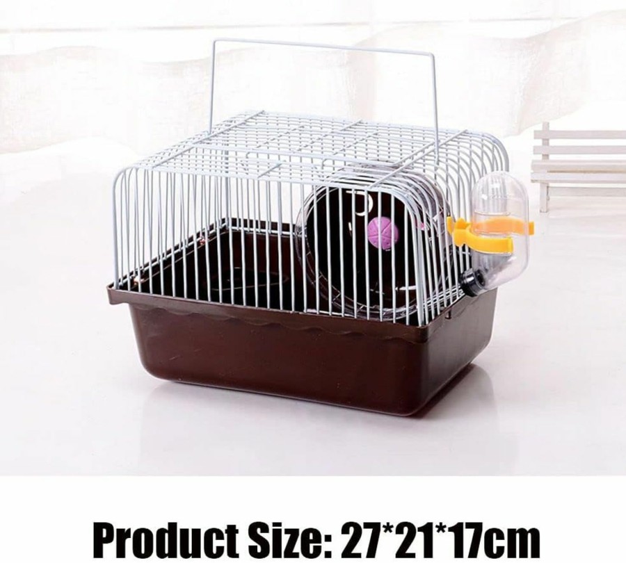 Small Animal HomeSoGood | Homesogood Portable Hamster Cage,Small Animal Cage Long Distance Transport Water Bottle Portable Hamster(Blue)