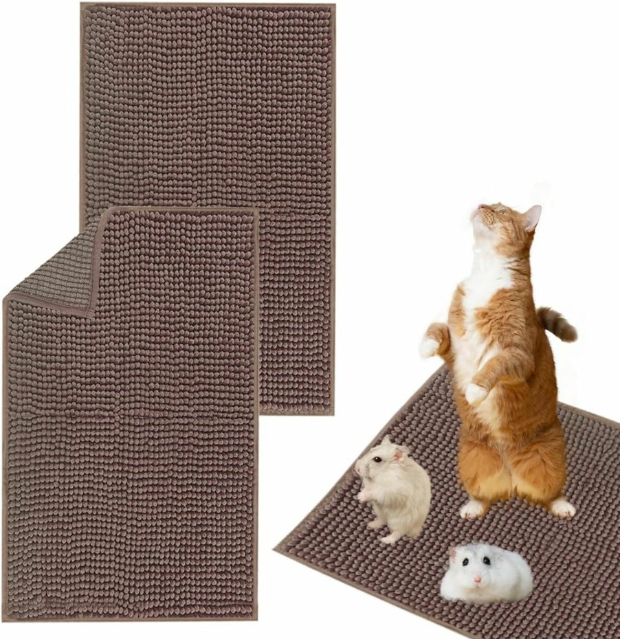 Small Animal GSYUWIH | Gsyuwih 2 Pcs Guinea Pig Cage Liner Bedding For Guinea Pigs Rabbits Machine Washable Reusable Rabbit Guinea Pig Bedding For Cage Small Animal Bedding For Cage Fleece Liners Washable Pee Pads(Brown)