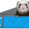 Small Animal Paw Inspired | Paw Inspired Critter Box Washable Cage Liner, Reversible Fleece Bedding With Raised Sides For Guinea Pigs And Other Small Animals (Midwest, Gray/Pink)