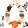 Small Animal Abizoo | Abizoo Hamster Chew Bowl,4 Pcs Dwarf Hamster Food Bowl Wood Edible Chew Toys For Rabbit Guinea Pig Chinchilla Degu Gerbil Squirrel Bunny Enrichment Toys Small Size Treats For Teeth