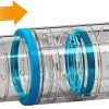 Small Animal Ferplast | Ferplast Hamster Cage Play Tube | 8-Inch Telescopic Tunnel, Extends From 4.9L To 8L, 2.4 Diameter - Inches, Clear (84816099Us1)