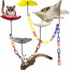 Small Animal NEOUZA | Neouza 6Pack Sugar Gliders Platform,140Pcs C-Clips Climbing Chain For Sugar Gliders,Birds, Squirrels Pet Toy