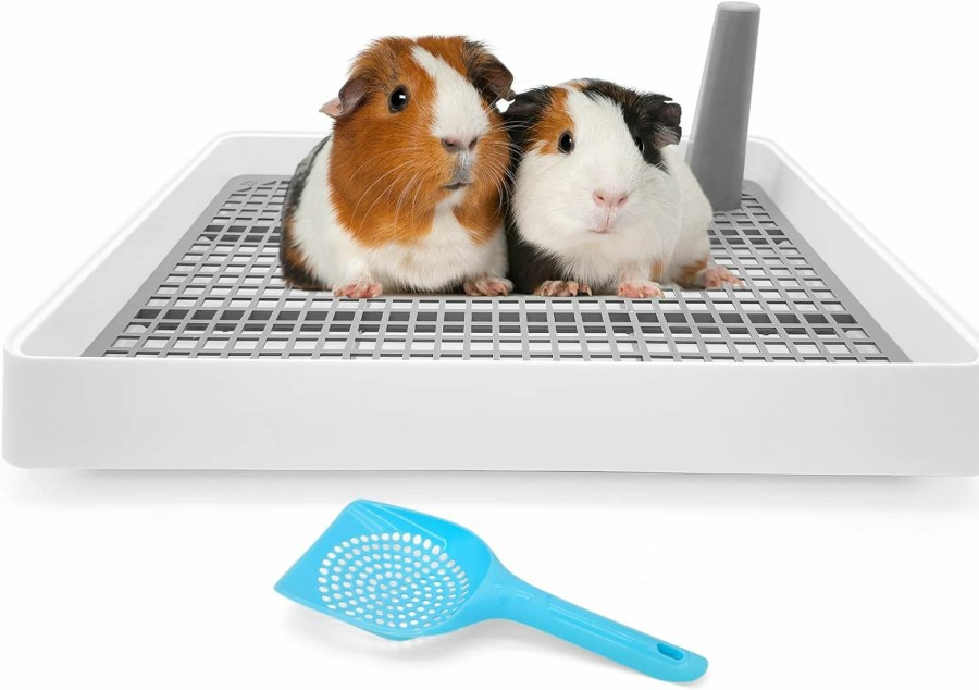 Small Animal Tfwadmx | Tfwadmx Guinea Pig Litter Pan With Grid Large Rabbit Litter Box Small Animal Potty Trainer Bunny Corner Tray Toilet With Scoop For Chinchilla Guinea Pigs Ferret Hedgehog