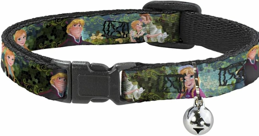 Small Animal Buckle-Down | Buckle-Down Breakaway Cat Collar - Anna & Hans/Anna & Kristoff Poses - 1/2\" Wide - Fits 6-9\" Neck - Small