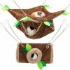 Small Animal ORZECHKO | Orzechko Small Animal Hammock - Hanging Hammock & Tunnel Hideout For Guineapig Hamster Parrot Rat Chinchilla - Warm Swing Plush Cage Bed Washable Pet Hammock