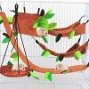 Small Animal Aulufft | Aulufft Hamster Hammock, 5Pcs Hamster Sleeping Nest Hanging Tunnel And Swing For Sugar Glider Squirrel Playing Sleeping,Sugar Glider Toys Hamster Swing,Jungle Set Plush Warm Beds For Animal