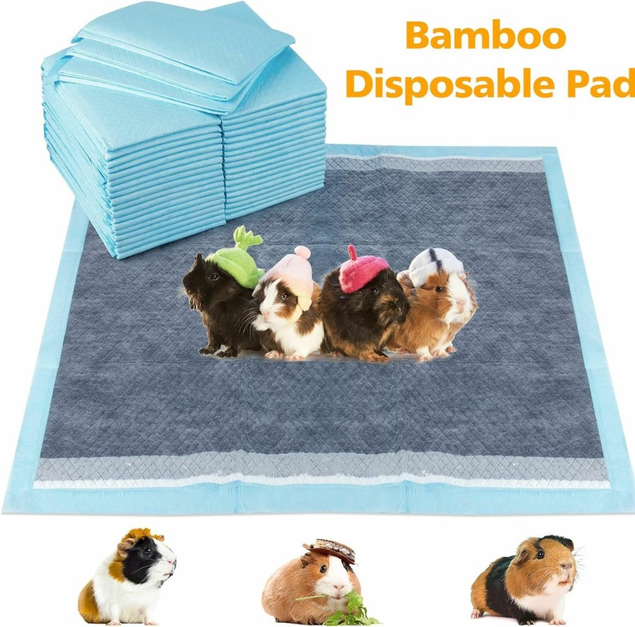 Small Animal Geegoods | Geegoods Disposable Guinea Pig Cage Liners ,Liners Pee Pads For Guinea Pig,Bamboo Charcoal Odor Controlling,Super Absorbent,Suitable For C&C Cage Liners (50Pack)