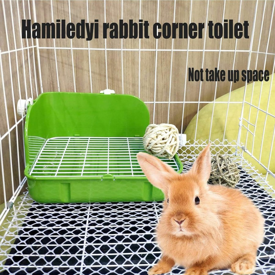 Small Animal Hamiledyi | Hamiledyi Rabbit Corner Litter Box Bunny Toilet Pan 5 Pack Pet Cage Potty Trainer Kit Litter Bedding Box With Grate For Guinea Pigs, Chinchilla, Ferret, Galesaur, Hedgehog