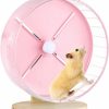 Small Animal Biubiucat | Hamster Wheel, 10.2 Inch Silent Hamster Exercise Running Wheel With Stand, Chinchilla Exercise Wheel With Wooden Base, Adjustable Quiet Spinner For Guinea Pigs, Sugar Gliders, Gerbils