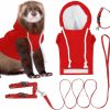 Small Animal Spartan Atlantic | Red Ferret Sweater, Harness, And Leash Set - Ferret Clothes- Ferret Accessories - Clothes For Ferrets - Ferret Stuff - Hoodies For Ferrets - Ferret Accessories