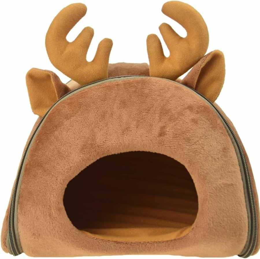 Small Animal FLAdorepet | Fladorepet Warm Soft Guinea Pig Small Animal Bed Cozy,Detachable Hedgehog Habitat Hideout House For Rats Bunny Chinchilla Hamster Sugar Glider Cage Accessories Supplier (9.4 * 8.6 * 7.8Inches, Goose)