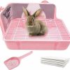 Small Animal Tfwadmx | Tfwadmx Rabbit Litter Box Bunny Corner Litter Pan Pet Bedding Litter Box With Grate Small Animal Toilet Potty Trainer For Rabbit Bunny Chinchilla Guinea Pig Ferret (White)