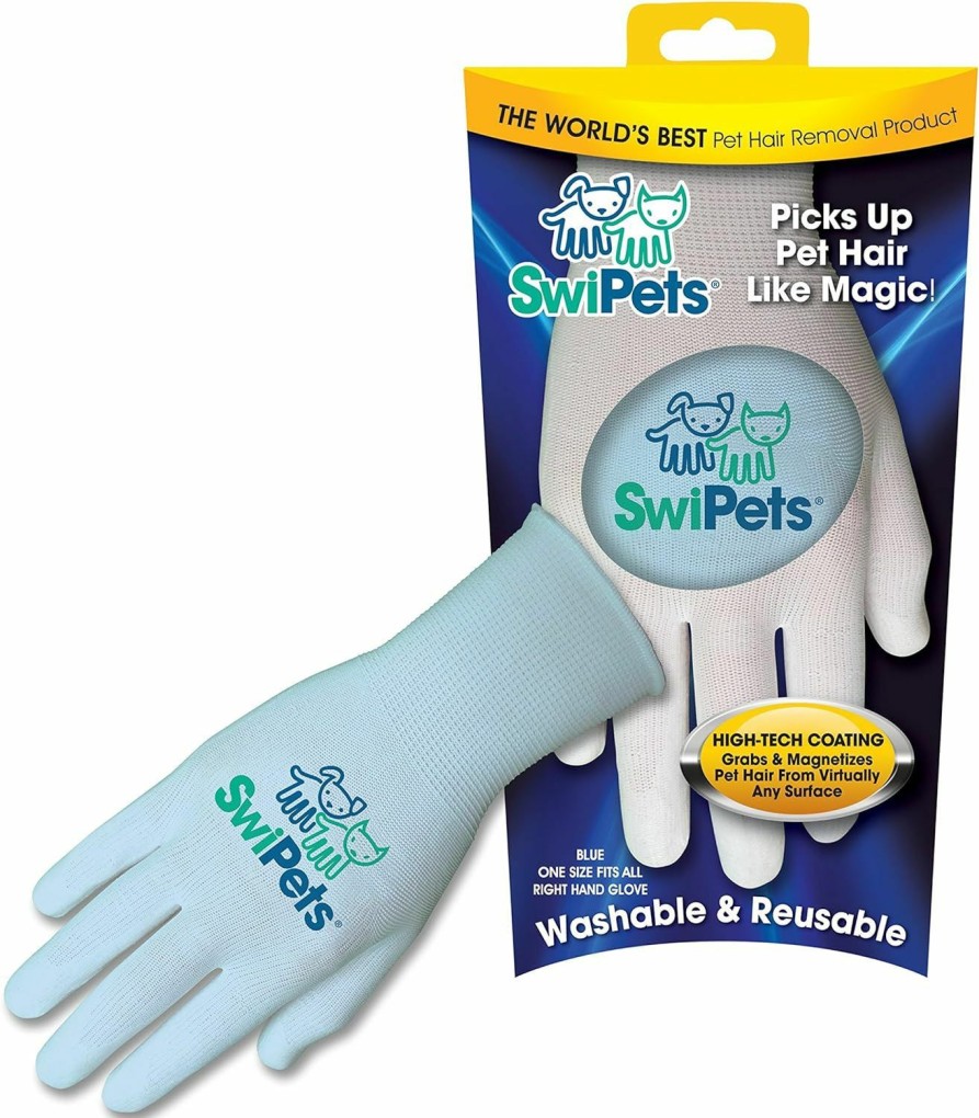 Small Animal SwiPets | Swipets Pet Hair Cleaning Glove, Blue