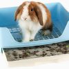 Small Animal RUBYHOME | Rubyhome Oversize Rabbit Litter Box With Drawer, Corner Toilet Box With Grate Potty Trainer, Bigger Pet Pan For Adult Guinea Pigs, Chinchilla, Ferret, Galesaur, Small Animals, 16.9 Inch Long (White)