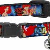 Small Animal Buckle-Down | Buckle-Down Breakaway Cat Collar - The Little Mermaid Under The Sea Scenes - 1/2\" Wide - Fits 9-15\" Neck - Large