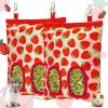 Small Animal Terossy | Terossy Rabbit Hay Feeder, Hanging Guinea Pig Hay Feeder Bag For Bunny Chinchilla Hamster With Back Hooks, 2 Holes, 9.8X11.4Inch