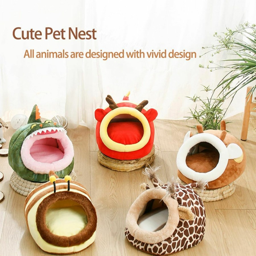 Small Animal EAEDMY | Eaedmy Guinea Pig Bed House & Hideout For Rat Bearded Dragon Hedgehog Ferret To Sleep And Hide, Guinea Pig Cage Accessories Habitat Decor (Large, 2.Giraffes)