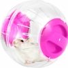 Small Animal WNZQK | New Cute Dwarf Hamster Running Ball 4.7 Inches Crystal Ball For Hamsters Small Silent Exercise Wheel Small Animals Cage Accessories Small Animal Pet Toys Ball Mouse Ball (Pink)