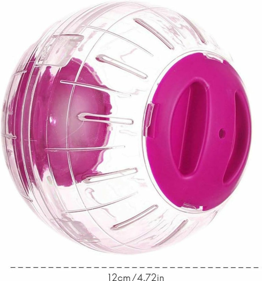 Small Animal WNZQK | New Cute Dwarf Hamster Running Ball 4.7 Inches Crystal Ball For Hamsters Small Silent Exercise Wheel Small Animals Cage Accessories Small Animal Pet Toys Ball Mouse Ball (Pink)