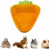 Small Animal HAICHEN TEC | Rabbit Food Bowl - Ceramic Bunny Guinea Pig Hay Feeder Food Dish Water Bowl Chew Resistant Food Bowls Water Feeder For Rabbits, Guinea Pigs, Chinchilla, Ferrets (Big Carrot)