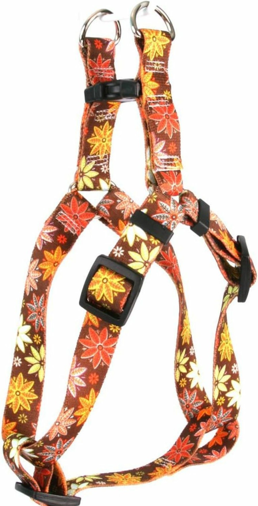 Small Animal Yellow Dog Design | Yellow Dog Design Autumn Flowers Step-In Dog Harness, X-Small