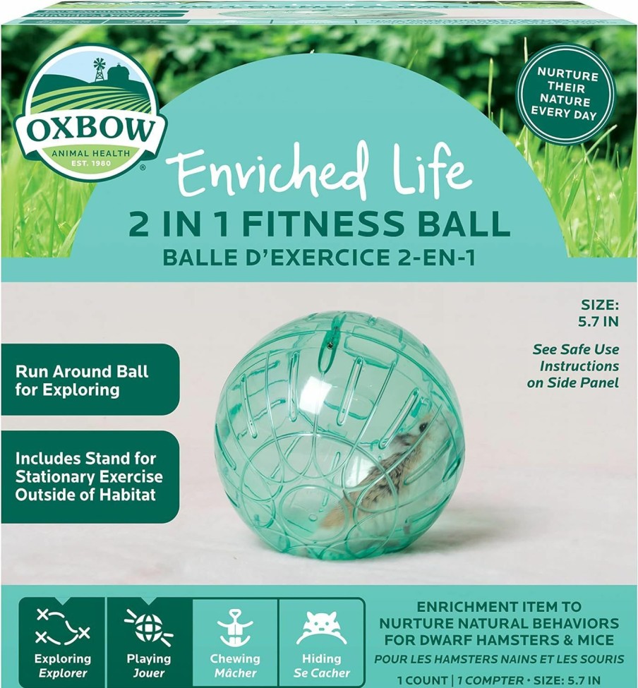 Small Animal Oxbow | Oxbow Enriched Life Small Animal Toys - Fitness Ball Toy For Dwarf Hamsters & Mice (Run Around Ball)