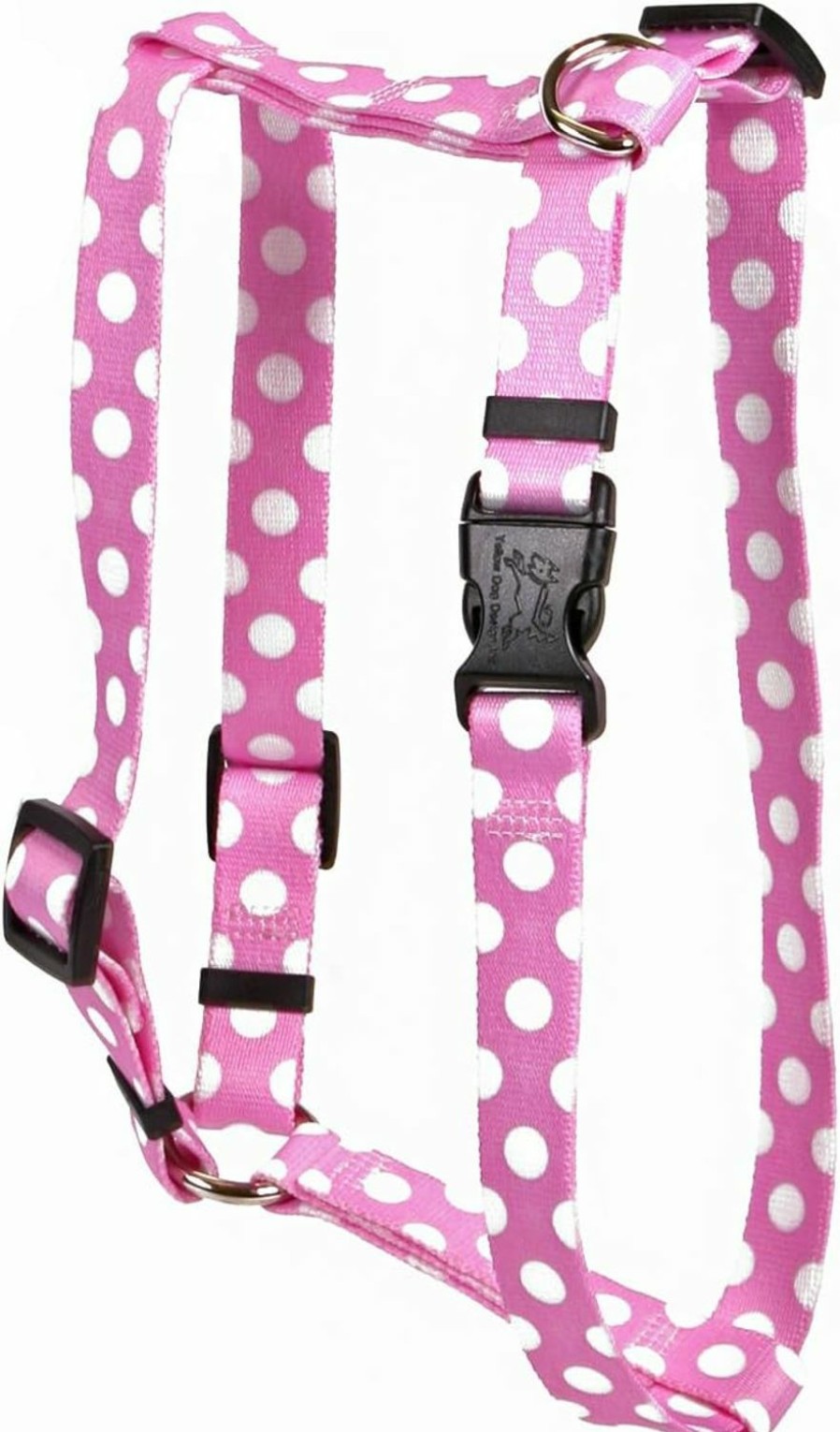 Small Animal Yellow Dog Design | Yellow Dog Design Watermelon Polka Dot Roman Style H Dog Harness-Large-1\" And Fits Chest 20 To 28\"