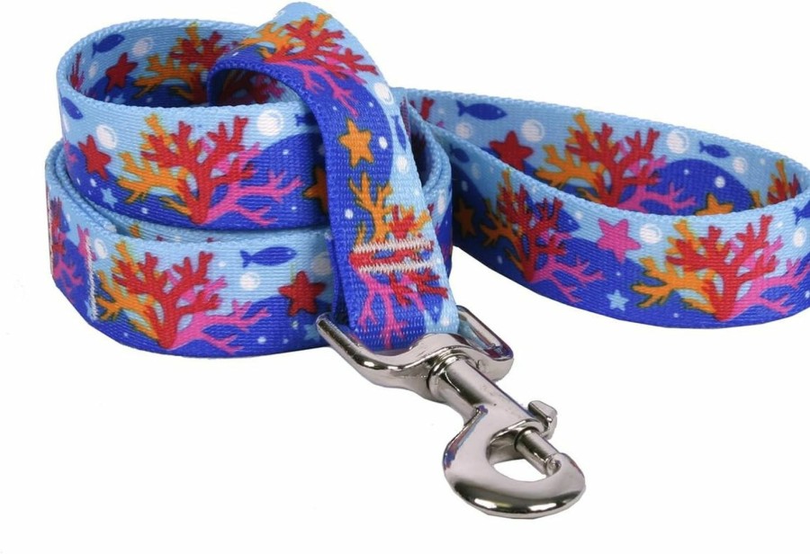 Small Animal Yellow Dog Design | Yellow Dog Design, Coral Reef Dog Leash, Extra Small 3/8\" X 60\" (5 Ft.)