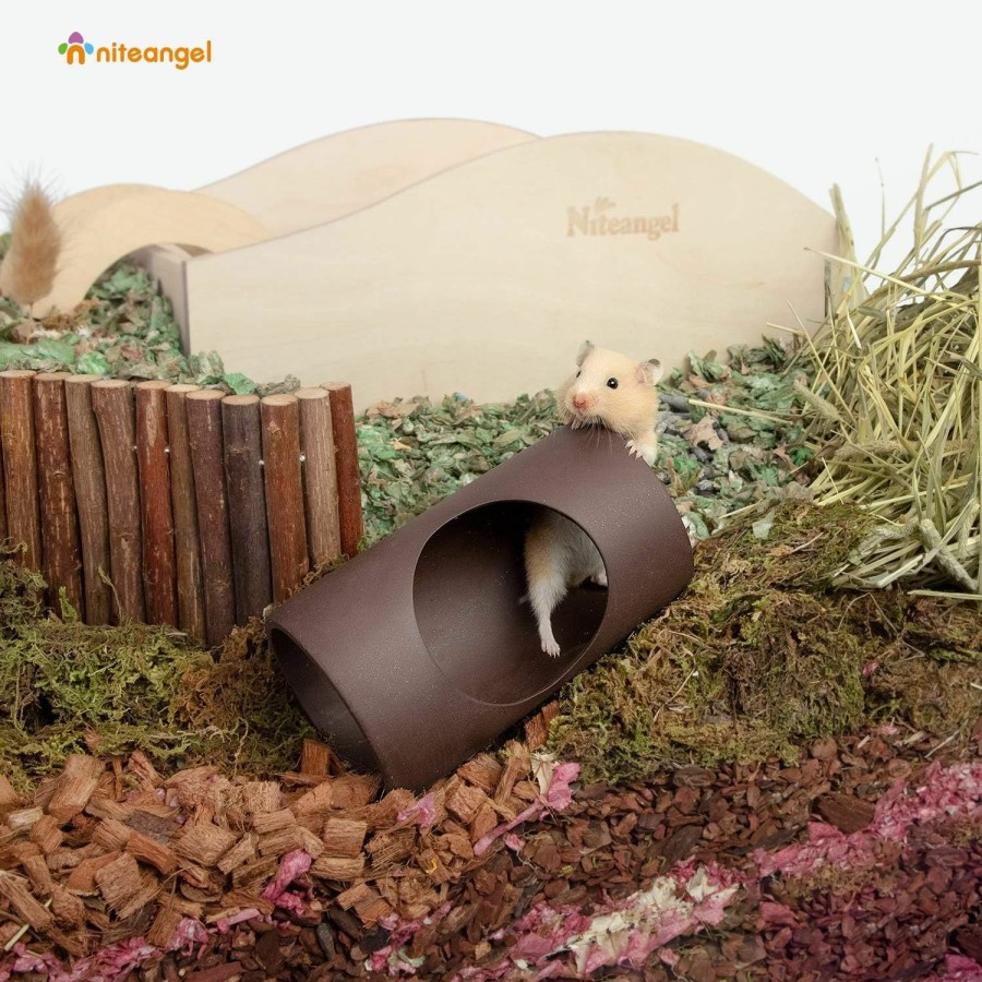 Small Animal Niteangel | Niteangel Ceramic Hamster Tunnel & Tubes Hideout: For Dwarf Robo Syrian Hamsters Mice Rats Or Other Small Animals (Tunnel - Small)