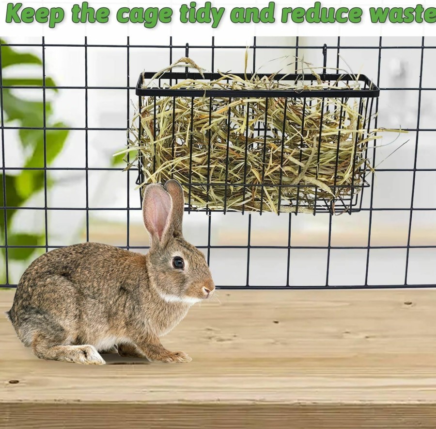 Small Animal kathson | Kathson Rabbit Hay Feeder 2 Pack, Metal Bunny Hay Rack For Cage With Hooks, Rabbit Hay Holder For Bunny Guinea Pig Chinchilla