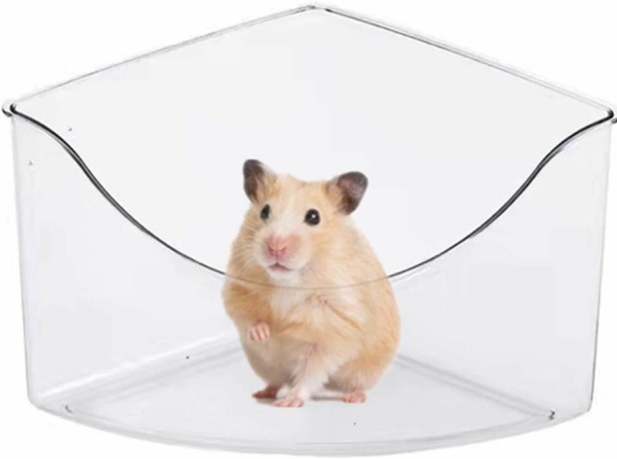 Small Animal ACEDIVA | Acediva Hamster Sand Bath-7.5\" Clear Critters' Shower Toilet-Cooling Bed Guinea Pigs Sand Container Bathtub For Mice Hedgehog Squirrel And Other Small Animals (Triangle)