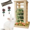 Small Animal MUYG | Muyg Rabbit Hay Feeder Wooden Bunny Hay Rack Guinea Pig Feeding Manger Standing Rabbits Grass Holder Small Animals Less Waste Food Dispenser For Chinchillas Hamsters Bunnies Gerbil