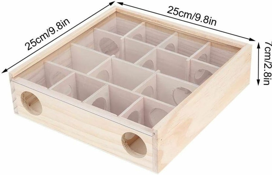 Small Animal Zerodis | Hamster Maze Toy, Wood Rat House With Organic Glass Interactive Intelligent Small Pet Toy For Rat Mouse Mice Hamsters