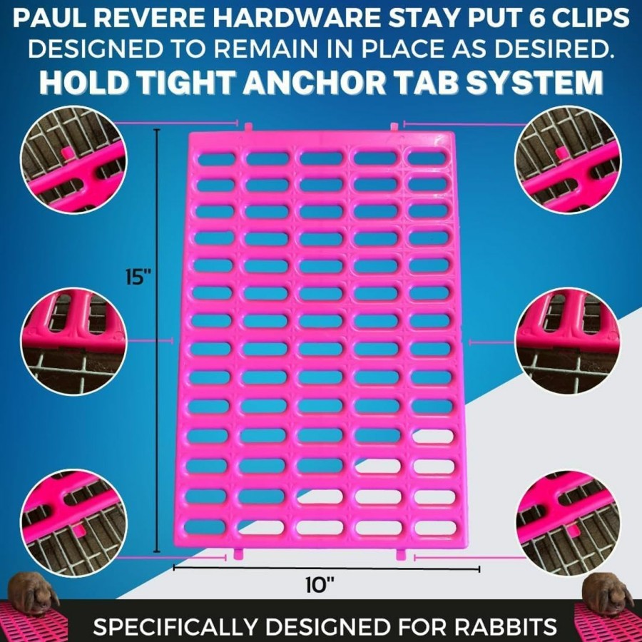 Small Animal Paul Revere Hardware | Paul Revere Hardware Rabbit Cage Resting Mat - Pack Of 6 (Made In The Usa) (Teal)