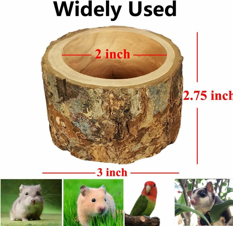 Small Animal TANOMA | Tanoma Apple Wood Feeding Bowl For Small Animals, Food Dish For Guinea Pig, Chinchilla, Parrots