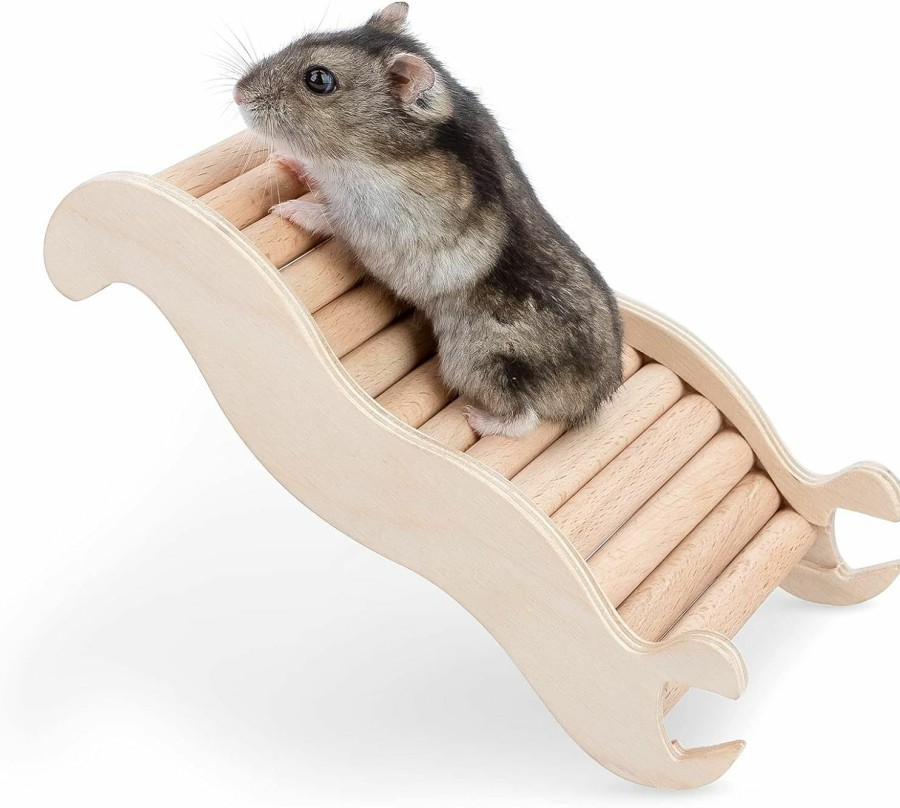 Small Animal Niteangel | Niteangel Hamster Climbing Toy Wooden Ladder Bridge For Hamsters Gerbils Mice And Small Animals (Small - 6.3'' L)