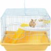 Small Animal Misyue | Misyue Two-Floors Small Animal Carrier Cage With Platform,Water Bottle And Food Basin Ideal For Temporary Carrier Or Transport For Dwarf,Syrian Hamster,Ferrets, Hedgehog And Gerbil(Yellow)