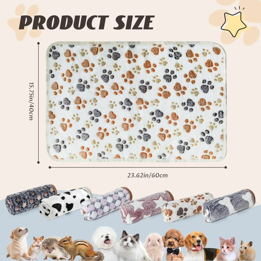 Small Animal YedsIntu | Absorbent Guinea Pig Blankets 6 Pcs Washable Small Animal Fleece Bedding Waterproof Cage Liners Reusable Pet Pee Pad Sleep Mat Pad Cover For Chinchilla Hedgehog Hamster Ferret Rabbit (16\"X24\")